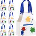 Maitys 16 Pack Apron Shape Art Paint Party Favor Bags Colorful Paint Splatter Paper Goodie Treat Bag with Handle for Art Themed Birthday Party Back to School Gift Baby Shower Supplies