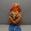 Marsui 1 Pcs Life Size Scarecrow Fall 47 Post Climbing Sitting Large Scarecrow Dolls with Moveable Arms and Legs for Halloween Thanksgiving Harvest Garden Yard Outdoor Decor (Girl)