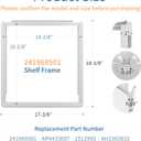 241969501 Refrigerator Shelf Frame without Glass Compatible with Frigi-daire Shelf Replacement LFSS2612TF FGSS2635TF FFSS2615TS,AP4433007 Frigi-daire Refrigerator Parts Crisper Drawer Pan Cover