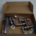 Bathroom Sink Faucet 3 Hole Brushed Nickel 4 Inch Centerset4 Modes Waterfall Bathroom Faucet 2 Handle with 360 Swivel Spout & Pop Up Drain