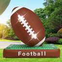 6ft Giant Jumbo Inflatable Football with Lawn Decoration Blow up Football with Built-in LED Light for Yard Game Day Large Sport Themed Party Holiday Birthday Party Decoration