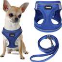 YIMEIS Dog Harness and Leash Set, No Pull Soft Mesh Pet Harness, Reflective Adjustable Puppy Vest for Small Medium Large Dogs, Cats (Royal Blue, X-Small (Pack of 1)