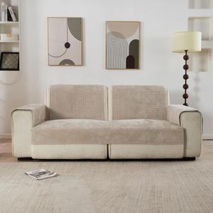 NICEEC Sectional Sofa Couch Covers for Living Room Waffle Design Chenille Loveseat Cover Non-Slip Sofa Slipcover for Kids Pets Furniture Sofa Protector(Apricot,28''x59'')