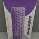 Wireless Keyboard and Mouse Combo, 2.4GHZ Typewriter Retro Full Size Keyboards, Cute Colorful Computer Keyboard and Wireless Mouse for Laptop/Desktop/Windows/PC (Purple Gradient)
