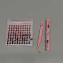 Manga Lash Clusters Kit Spiky Eyelash Clusters Wet Look Clear Band Lash Extension Kit C Curl Cluster Eyelash Extensions with Waterproof Lash Glue and Tweezers DIY at Home (Fairy Kit)