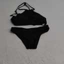 beautyin Womens Halter High Neck Bikini Swimsuit Set Cross Back, Black S