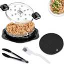 Chicken Shredder Tool Twist with Lid Durable Meat Shredder Non Slip Base Easy Clean Chicken Shredder for Pork Beef Vegetables Meal Prep Kitchen Tool