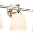 Bathroom Vanity Light, 3-Light Bathroom Light Fixtures Over Mirror, Traditional Vanity Lights for Living Room, Milk White Bell Glass Shades, Standard E26 Base, Polished Nickel