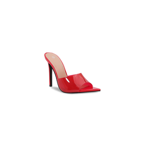 Women Clear Pointed Toe Sandals Stiletto Heels Transparent Strap High Heels Slip on Mules for Women Size 10