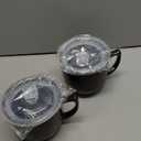 Ceramic Soup Bowl with Handle 32oz  Microwave Ramen Bowl with Lid, Soup Mugs & Cups for Cereal, Oatmeal, Ramen, Instant Noodle, Soup Container with Lid - Set of 2 (Vintage Blue)