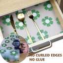 Drawer and Shelf Liner for Kitchen Cabinet,Non-Adhesive Waterproof EVA Drawer Liner for Dresser & Bathroom Vanities with Cutting Tool(12 in X 20 Ft Green Chrysanthemum)