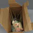 Tigeen 12 Bundles Peonies Artificial Flowers Faux Roses Silk Flowers Hydrangea Artificial Bouquet for Wedding Table Centerpiece Floral Vase Home Office Bridal Decor (Champagne)