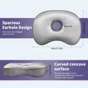 Gray Orthopedic Ear Piercing Pillow - Side Sleeper Support with 3.5" Ear Hole Relief, Hypoallergenic Pillow for Healing Piercings