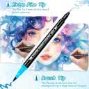 120 Colors Dual Markers Brush Pens, Art Markers Colored Pens for Adult Coloring Books, Brush and Fine Point Dual Tip Artist Colored Marker Set for Drawing Adult Coloring Hand Lettering