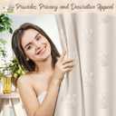 Easter Shower Curtain, 3D Tufted Bunny Embroidery Easter Spring Shower Curtain for Bathroom Waterproof Fabric with 12 Hooks Rustic Rabbit Jacquard Bathroom Decorations 72 X72 Inch (Beige)