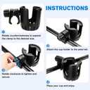 2PCS Marine Boat Cup Holder, Clamp-On Universal Boat Accessories for Drinks, No-Drill Install on Bimini Top Rail or Pole, Grab Bars (Fits Fishing Boat, Pontoon, PWC, Jet Ski, Sea-Doo)