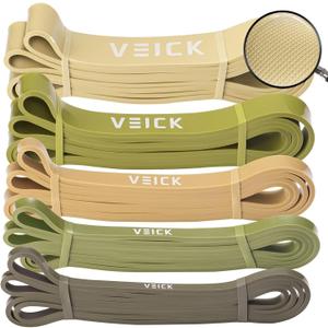 VEICK Resistance Bands for Working Out, Exercise Bands, Workout Bands, Pull Up Assistance Bands, Long Heavy Stretch Bands Set for Men and Women, Power Weight Gym at Home Fitness Equipment (Green Set of 5)