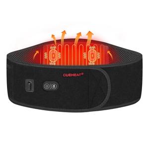 CUEHEAT Heated Waist Belt - Cordless Heating Pad for Low Back, Electrical Heating and Massage, Rechargeable Battery Powered (Black, 49 inches)