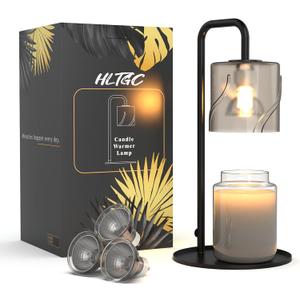 Candle Warmer Lamp with Timer Dimmer, with 2 Bulbs,Adjustable Height, for Mom,Birthday Gifts for Women,for Yankee Jars,for Room Home Decor , Black 