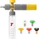 Tool Daily Foam Cannon, Small Foam Cannon for Pressure Washer, 5 Power Washer Nozzle Tips, 1/4 Inch Quick Connect