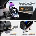 Miracase Phone Holders for Your Car with Metal Hook Clip, Air Vent Cell Phone Stand Car Mount, Universal Automobile Cradle for Garmin GPS Fit iPhone Android and All Smartphones, Dark Black
