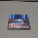 ZZWUAPT Blue Acrylic Paint Pens, 12 Color Paint Pens Markers, Brush Tip Paint Pens for Rock Painting Wood Glass Ceramic Canvas Stone DIY Crafts Making Art Supplies