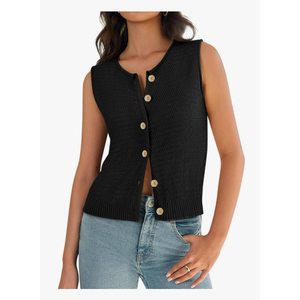 Yousify Womens Sweater Vest 2025 Summer Trendy Sleeveless Knit Button Down Tank Tops Casual Cardigan
Size -S