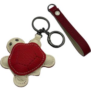 3 x 3D Tortoise Bag Charms Keychain, Handmade Sheepskin Purse Charm Ornament