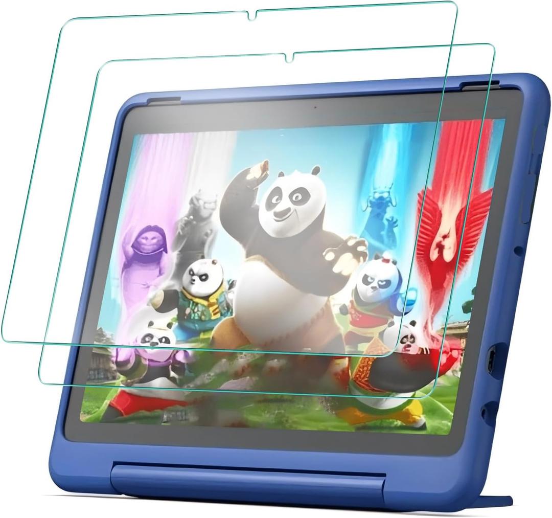 Screen Protector for Fire HD 10/10 Kids Pro/ 10 Kids Tablet 13th/ 11th Generation, 2023/2021 release Tempered Glass, 9H Hardness, 2 Pack