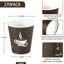 LITOPAK 270 Pack 10 oz Paper Cups, Brown Disposable Hot Coffee Cups for Party, Picnic, Travel, and Events