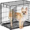 MidWest Homes for Pets 24-Inch LifeStages Crate for Small Breeds, 12-20 lbs, Double Door Folding Dog Crate with Divider Panel, Leak-Proof Tray & Secure Latch, Heavy-Duty & Easy to Assemble