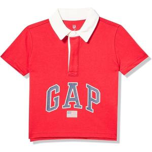 GAP Baby Boys Short Sleeve Logo Polo Shirt Tomato Sauce 6-12M