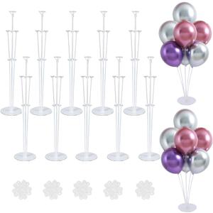 10 Sets Balloon Stand Kits, Balloon Sticks Holder with Base for Table Centerpiece Graduation Birthday Baby Shower Party Decorations