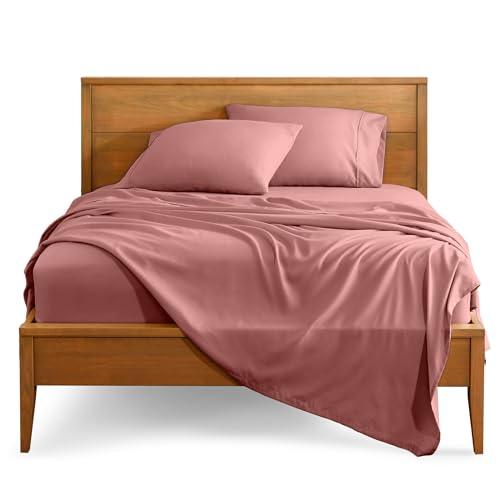 Bare Home Queen Sheet Set - 1800 Ultra-Soft Microfiber Queen Bed Sheets - Double Brushed - Deep Pockets - Easy Fit - 4 Piece Set - Bedding Sheets & Pillowcases (Queen, Dusty Rose)