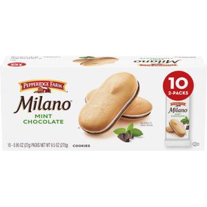 Pepperidge Farm Milano Cookies, Mint, 10 Packs, 2 Cookies per Pack (EXP 08/30/26)