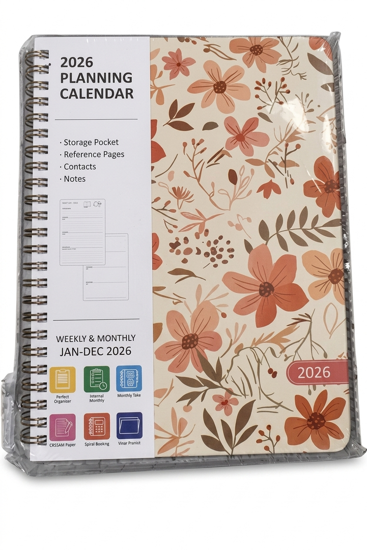 2026 Planner, Weekly and Monthly Calendar Academic Planner, Jan 2026 - Dec 2026, Planning Agenda Book for Desk Accessories and School Supplies - A5 (6.3'' x 8.5'') Pack of 5
