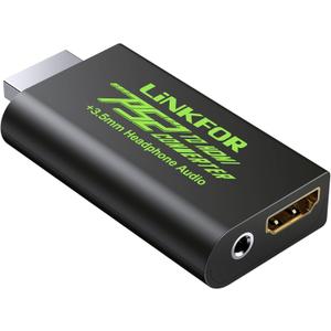 LiNKFOR PS2 to HDMI Converter for Sony Playstation 2 PS2 to HDMI Adapter with 3.5mm Headphone Audio Jack for HDTV HDMI Monitor, Black