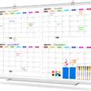 Calendar Whiteboard for Wall 36" x 24", 4 Month Magnetic Calendar Dry Erase Board, Planning Board Bulletin Board Portable Board for Office, School, Home Organization