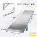 Folding Concession Shelf 48" x 12", Stainless Steel Drop Down Folding Serving Food Serving Stand for Concession Windows