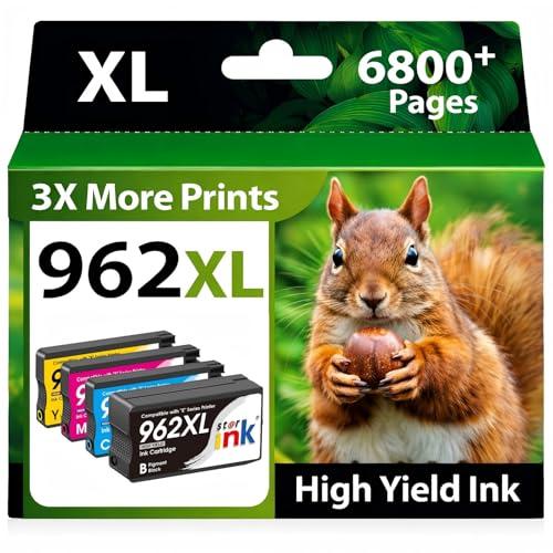 Starink Compatible 962XL Ink Cartridges Combo Pack, Replacement for HP 962XL Ink, Replacement for HP 962 Ink, Compatible with HP OfficeJet Pro 9010 9015 9018 9020 9025 Printers, 4 Pack, Latest Chip