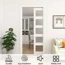 JUBEST 6FT Pocket Door Hardware and Track Set with Soft Close Mechanism