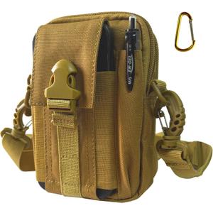 Fanny Pack Waist Bag Bum Bag for Women & Men, Outdoor Waist Pack with 1 Mini Carabiner, Ideal for Fly Fishing, Hiking, Climbing & Casual Usekhaki)
