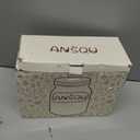 Sugar Bowl with Lid and Spoon,20 oz Sugar Container for Coffee Bar, Glass Coffee Canister, Airtight Food Storage Jar, Brown Sugar Container, Cereal Tea Salts Spice Jar (Flat)