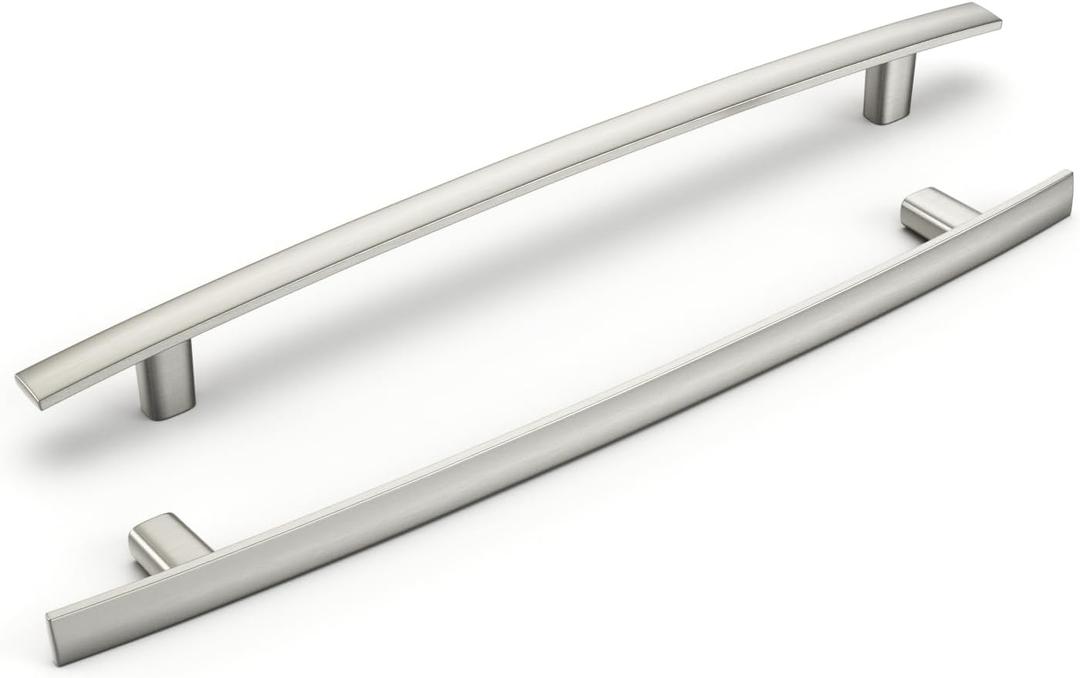 homdiy 20 Pack Solid Heavy Duty Zinc Alloy Cabinet Handles, Brushed Nickel Cabinet Pulls, 7-1/2 Inch Hole Center Arch Drawer Pulls Modern Hardware for Kitchen Bathroom Cupboard