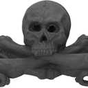 Stanbroil Imitated Human Skulls and Bones Gas Log Decoration, Halloween Decor for Indoor and Outdoor Fireplaces and Fire Pits, 1-Pack, Gray - Patent Pending