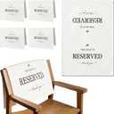 Reserved Seating Signs for Chairs 14 x 20 Inch, Extra Large Cotton Reserved Chair Sign for Wedding Ceremony, Church Pew Reserved Signs, Reception Party Event Decorations (White, 4 PCS)