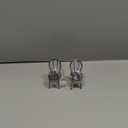 2 Pcs Miniature Black Dinning Chair 1:12 Scale Mini Metal Chairs for DIY Dollhouse Kitchen Furniture Decoration