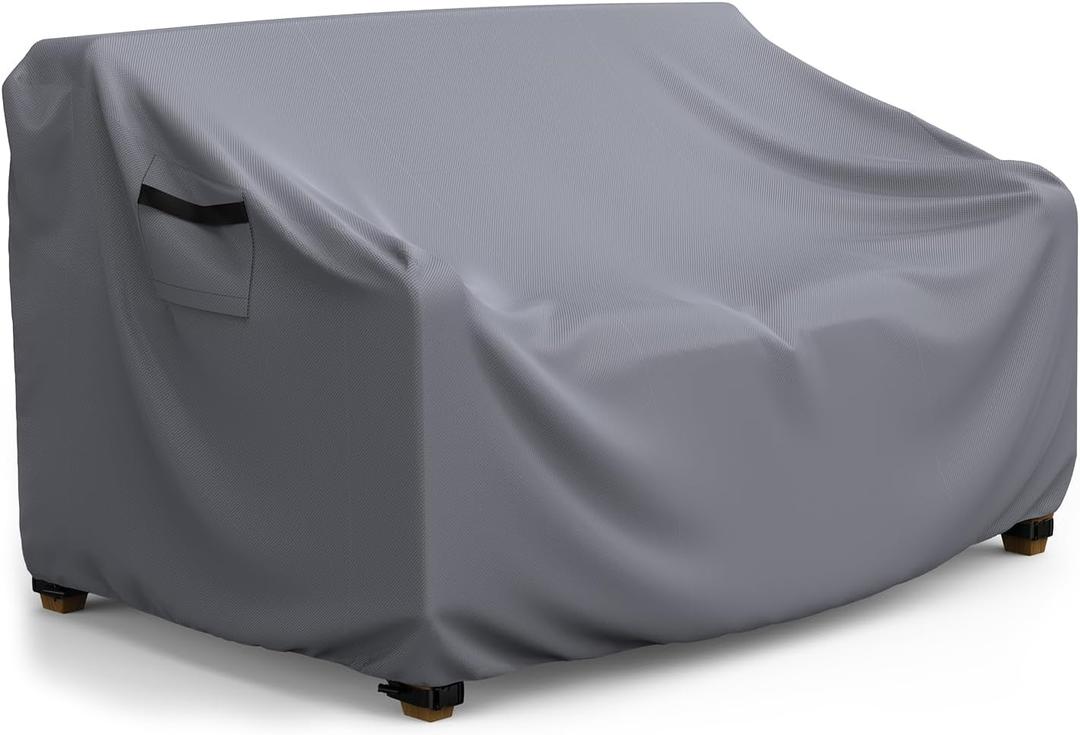 Patio Sofa Cover Waterproof - Heavy Duty 3-Seater Outdoor Couch Cover,600D Patio Furniture Covers with Air Vent and Handles, 78"L 33" D32" H, Gray