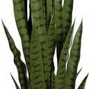 4ft Artificial Snake Plant 46in Faux Sansevieria Plants, Fake Floor Plant for Indoor Outdoor, Front Porch Patio Home Office Decor, Mother-in-Laws Tongue, Green