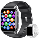 Smart Watch 1.72'' Full Touch Screen Fitness Tracker for Android/iOS Phone, Advanced Heart Rate/SpO2 Pedometer/Blood Pressure/Text/Sleep Monitor, IP67 Waterproof Smartwatch for Women Men (Black)
